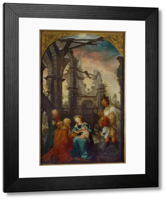 Framed Print : The Adoration of the Magi, 1521. Artist: Huber, Wolf (1480 / 5-1553) Framed Print : The Adoration of the Magi, 1521. Artist: Huber, Wolf (1480 / 5-1553)