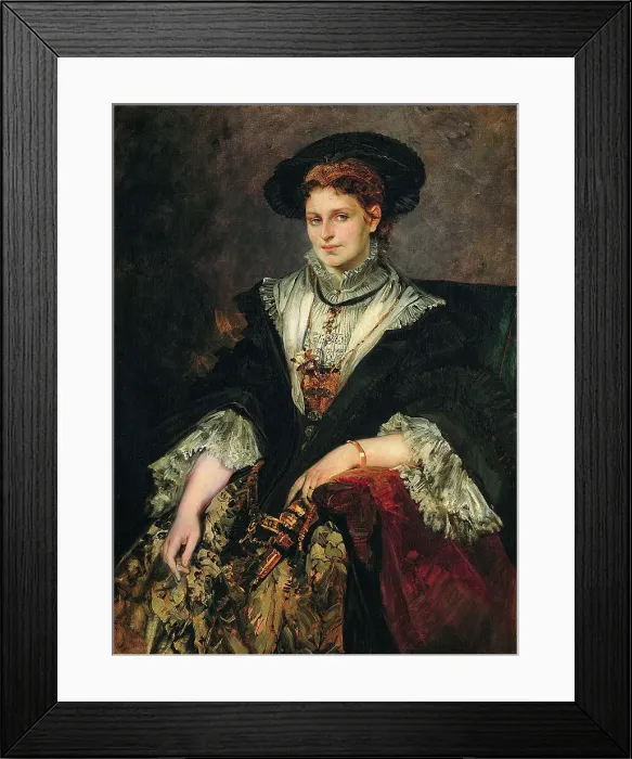 Framed Print : Portrait of Bertha von Piloty, 1872-1873. Artist: Makart, Hans (1840-1884) Framed Print : Portrait of Bertha von Piloty, 1872-1873. Artist: Makart, Hans (1840-1884)