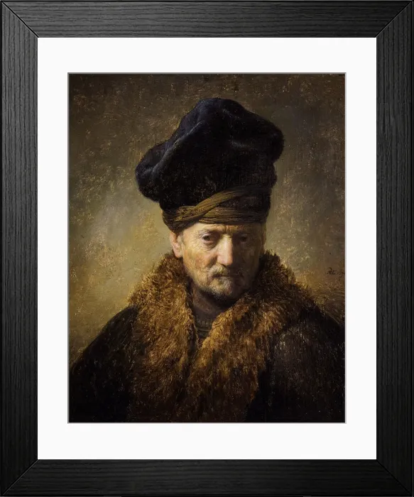 Framed Print : Portrait of an old man with fur hat, 1630. Artist: Rembrandt van Rhijn (1606-1669) Framed Print : Portrait of an old man with fur hat, 1630. Artist: Rembrandt van Rhijn (1606-1669)
