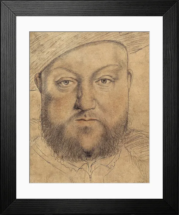 Framed Print : Portrait of King Henry VIII of England, c. 1540. Artist: Holbein, Hans, the Younger (1497-1543) Framed Print : Portrait of King Henry VIII of England, c. 1540. Artist: Holbein, Hans, the Younger (1497-1543)