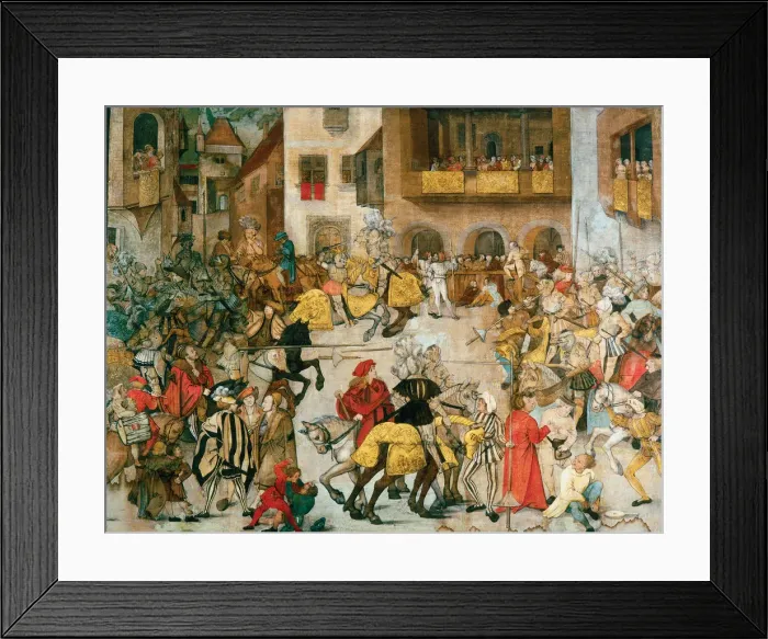 Framed Print : Knight Tournament, ca 1509-1510. Artist: Schaufelin, Hans (c. 1480 / 85-1540) Framed Print : Knight Tournament, ca 1509-1510. Artist: Schaufelin, Hans (c. 1480 / 85-1540)