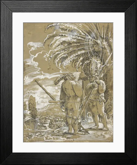 Framed Print : Two Landsknechts, c. 1520. Artist: Anonymous Framed Print : Two Landsknechts, c. 1520. Artist: Anonymous