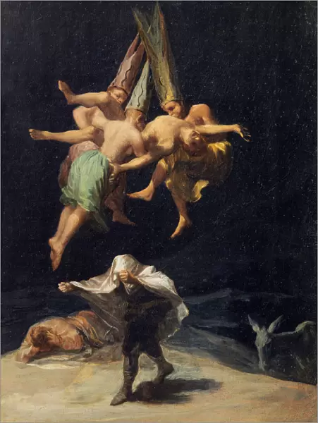 Witches in Flight (Vuelo de Brujas), 1797-1798. Artist: Goya, Francisco, de (1746-1828)