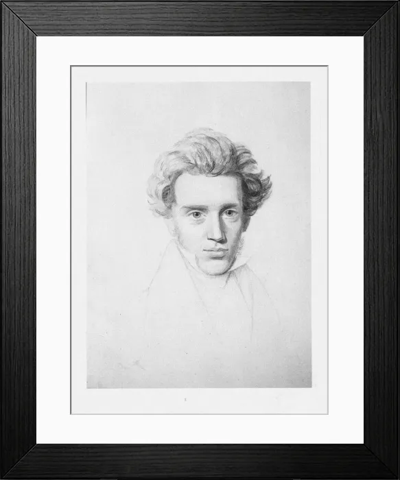 Framed Print : Soren Kierkegaard (1813-1855), c. 1840. Artist: Kierkegaard, Niels Christian (1806-1882)