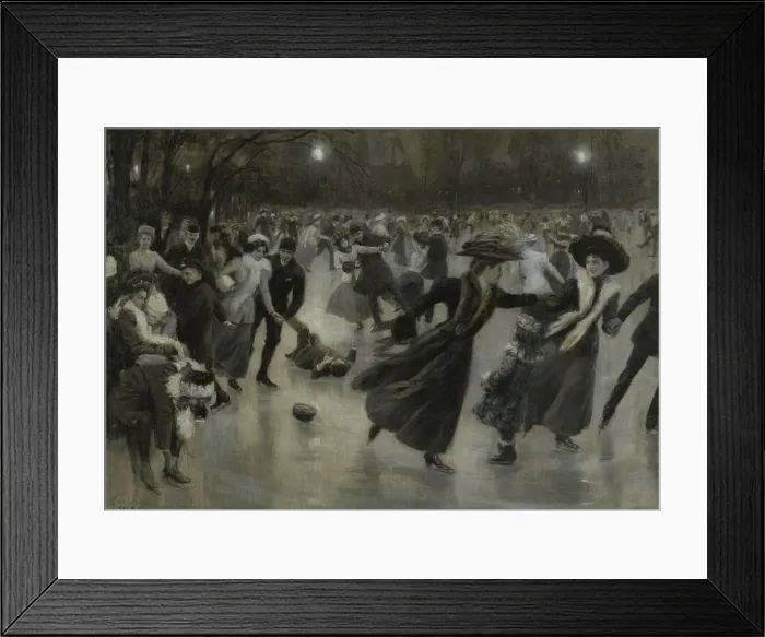 Framed Print : Party on the Ice, 1909. Artist: Gause, Wilhelm (1853-1916) Framed Print : Party on the Ice, 1909. Artist: Gause, Wilhelm (1853-1916)