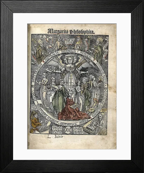Framed Print : Margarita Philosophica. Title page, 1504. Artist: Reisch, Gregor (1467-1525) Framed Print : Margarita Philosophica. Title page, 1504. Artist: Reisch, Gregor (1467-1525)