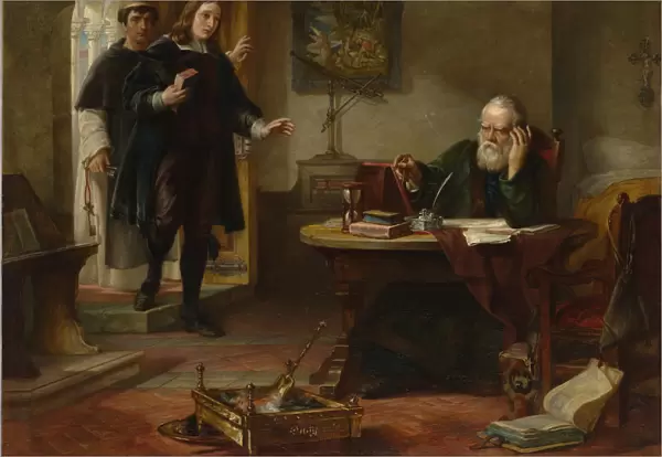 Milton visiting Galileo when a prisoner of the Inquisition, 1847. Artist: Hart, Solomon Alexander (1806-1881)