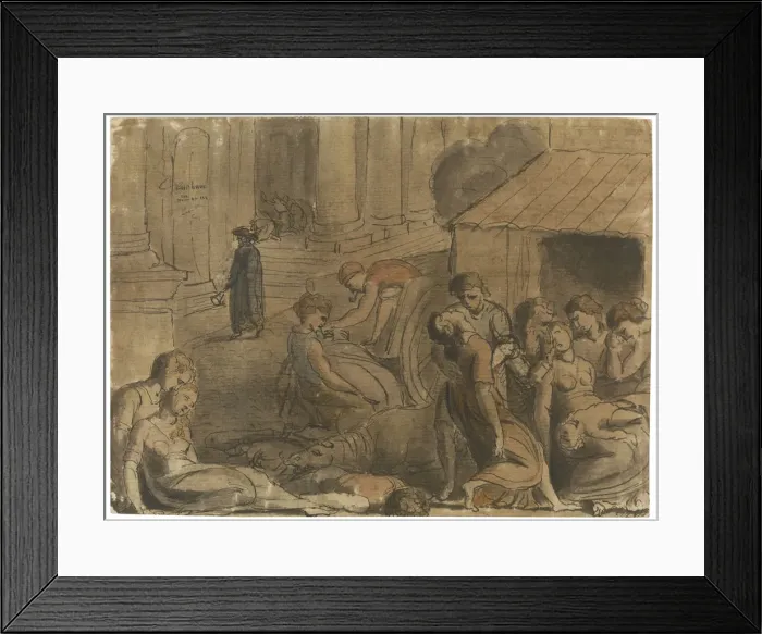 Framed Print : Great Plague of London, c. 1779. Artist: Blake, William (1757-1827) Framed Print : Great Plague of London, c. 1779. Artist: Blake, William (1757-1827)