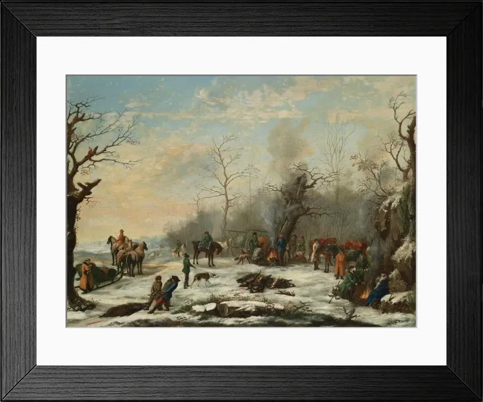 Framed Print : The Winter Hunt. Artist: Anonymous