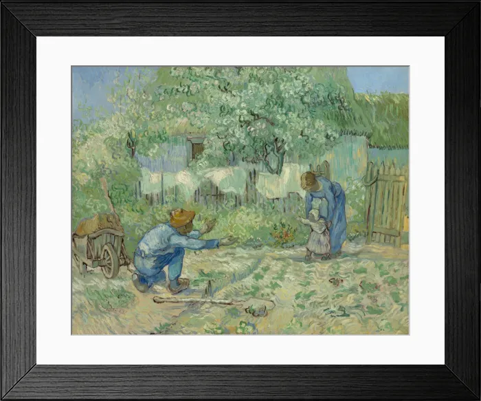 Framed Print : First Steps (after Millet), 1890. Artist: Gogh, Vincent, van (1853-1890) Framed Print : First Steps (after Millet), 1890. Artist: Gogh, Vincent, van (1853-1890)