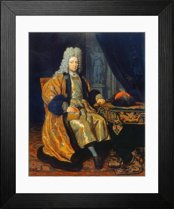 Framed Print : Portrait of Francois Lefort (1656-1699), 1698. Artist: Musscher, Michiel van (1645-1705) Framed Print : Portrait of Francois Lefort (1656-1699), 1698. Artist: Musscher, Michiel van (1645-1705)