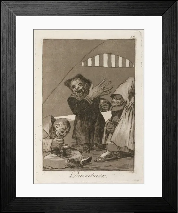 Framed Print : Duendecitos. (Hobgoblins). From Los Caprichos, 1797-1798. Artist: Goya, Francisco, de (1746-1828) Framed Print : Duendecitos. (Hobgoblins). From Los Caprichos, 1797-1798. Artist: Goya, Francisco, de (1746-1828)
