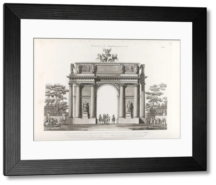 Framed Print : Triumphal Arch. From: Recueil des facades des principaux monuments construits a St. -Petersbourg, 180 Artist: Thomas de Thomon, Jean Francois (1754-1813) Framed Print : Triumphal Arch. From: Recueil des facades des principaux monuments construits a St. -Petersbourg, 180 Artist: Thomas de Thomon, Jean Francois (1754-1813)