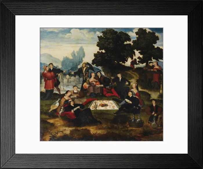 Framed Print : The Luncheon on the Grass, ca 1535-1540. Artist: Master of Brunswick, (Brunswick Monogrammist) (16th century) Framed Print : The Luncheon on the Grass, ca 1535-1540. Artist: Master of Brunswick, (Brunswick Monogrammist) (16th century)