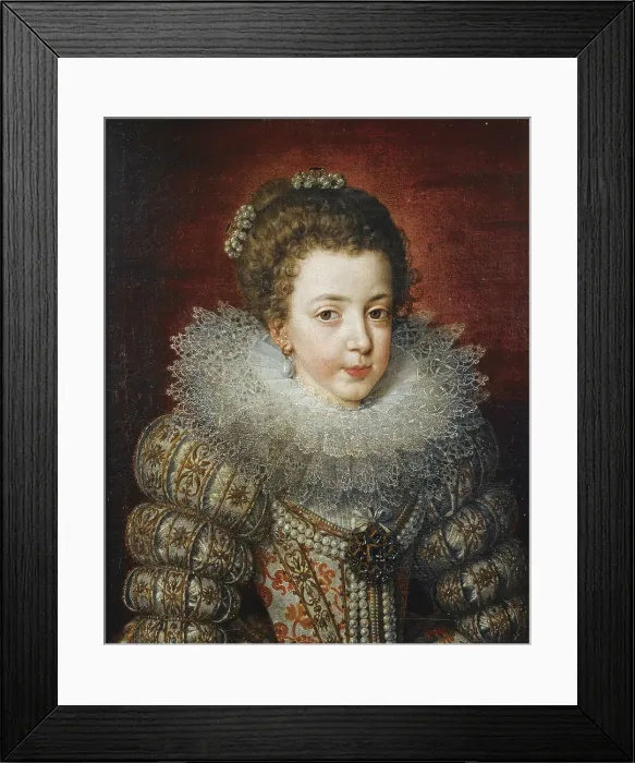 Framed Print : Portrait of Elisabeth of France (1602-1644), Queen consort of Spain. Artist: Pourbus, Frans, the Younger (1569-1622) Framed Print : Portrait of Elisabeth of France (1602-1644), Queen consort of Spain. Artist: Pourbus, Frans, the Younger (1569-1622)
