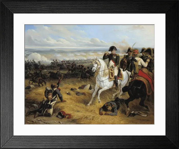 Framed Print : Napoleon in the Battle of Wagram, 1841. Artist: Bellange, Hippolyte (1800-1866) Framed Print : Napoleon in the Battle of Wagram, 1841. Artist: Bellange, Hippolyte (1800-1866)