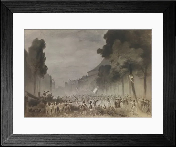Framed Print : The July Revolution on the Grands Boulevards of Paris, 1830. Artist: Bellange, Hippolyte (1800-1866) Framed Print : The July Revolution on the Grands Boulevards of Paris, 1830. Artist: Bellange, Hippolyte (1800-1866)
