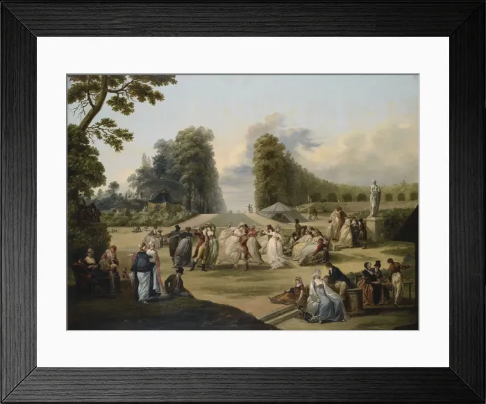 Framed Print : Ball in the Tivoli Gardens, Paris, 1799. Artist: Watteau, Francois-Louis-Joseph (1758-1823) Framed Print : Ball in the Tivoli Gardens, Paris, 1799. Artist: Watteau, Francois-Louis-Joseph (1758-1823)