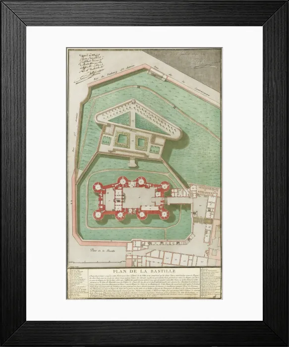 Framed Print : Plan de la Bastille, 1792. Artist: Palloy, Pierre-Francois (1755-1835) Framed Print : Plan de la Bastille, 1792. Artist: Palloy, Pierre-Francois (1755-1835)