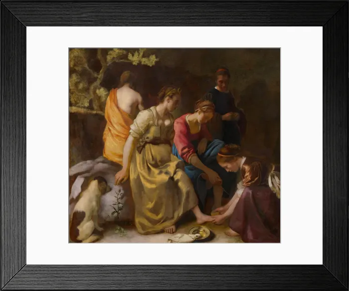 Framed Print : Diana and Her Companions, ca 1654. Artist: Vermeer, Jan (Johannes) (1632-1675) Framed Print : Diana and Her Companions, ca 1654. Artist: Vermeer, Jan (Johannes) (1632-1675)