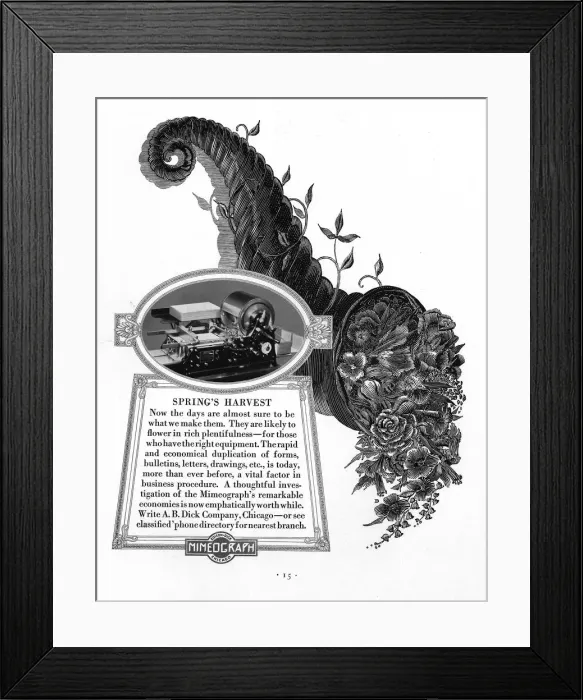 Framed Print : Advertisement for the Edison Mimeograph, 1900s-1910s. Artist: Anonymous Framed Print : Advertisement for the Edison Mimeograph, 1900s-1910s. Artist: Anonymous