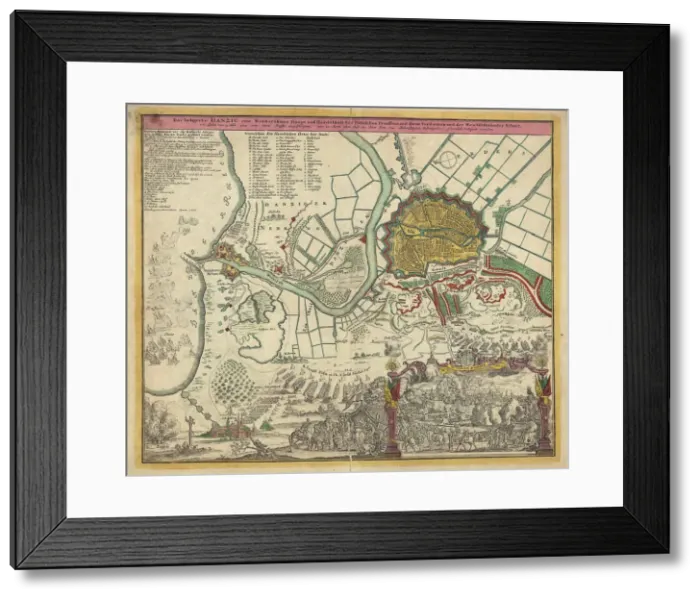 Framed Print : The Siege of Danzig, 1734, 1730s. Artist: Anonymous Framed Print : The Siege of Danzig, 1734, 1730s. Artist: Anonymous