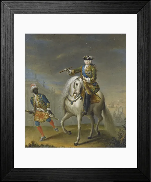 Framed Print : Empress Elisabeth (1709-1762) with a Arab boy. Artist: Grooth, Georg-Christoph (1716-1749) Framed Print : Empress Elisabeth (1709-1762) with a Arab boy. Artist: Grooth, Georg-Christoph (1716-1749)