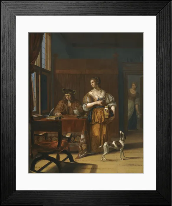 Framed Print : The Money changer, 1675. Artist: Haensbergen, Jan van (1642-1705) Framed Print : The Money changer, 1675. Artist: Haensbergen, Jan van (1642-1705)