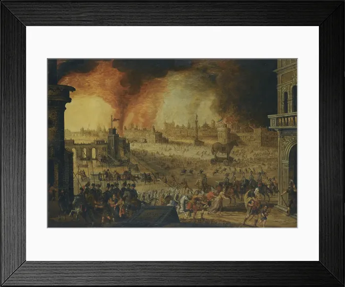 Framed Print : The Siege of Troy, 17th century. Artist: Anonymous Framed Print : The Siege of Troy, 17th century. Artist: Anonymous
