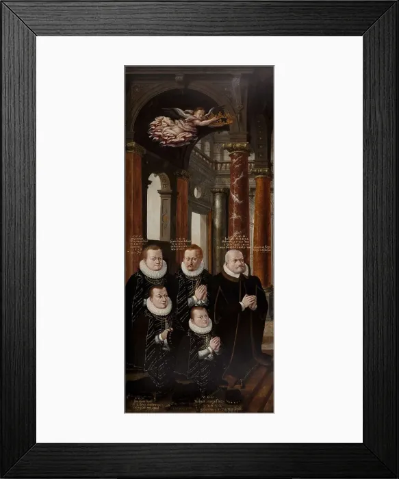 Framed Print : The Family of Julius of Brunswick-Luneburg and Hedwig of Brandenburg. Wing of the Epitaph-altarpiece Artist: Vredeman de Vries, Hans (Jan) (1526-1606) Framed Print : The Family of Julius of Brunswick-Luneburg and Hedwig of Brandenburg. Wing of the Epitaph-altarpiece Artist: Vredeman de Vries, Hans (Jan) (1526-1606)