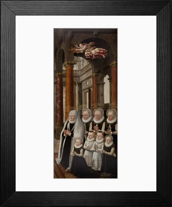 Framed Print : The Family of Julius of Brunswick-Luneburg and Hedwig of Brandenburg. Wing of the Epitaph-altarpiece Artist: Vredeman de Vries, Hans (Jan) (1526-1606) Framed Print : The Family of Julius of Brunswick-Luneburg and Hedwig of Brandenburg. Wing of the Epitaph-altarpiece Artist: Vredeman de Vries, Hans (Jan) (1526-1606)