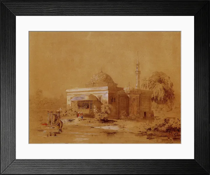 Framed Print : Project of the Turkish Bath pavilion in Catherine Park of Tsarskoye Selo, c. 1850. Artist: Monighetti, Ippolit Antonovich (1819-1878) Framed Print : Project of the Turkish Bath pavilion in Catherine Park of Tsarskoye Selo, c. 1850. Artist: Monighetti, Ippolit Antonovich (1819-1878)