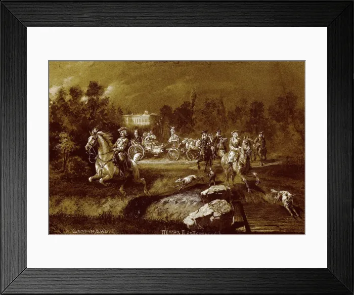 Framed Print : Peter II in Peterhof. Artist: Charlemagne, Adolf (1826-1901) Framed Print : Peter II in Peterhof. Artist: Charlemagne, Adolf (1826-1901)