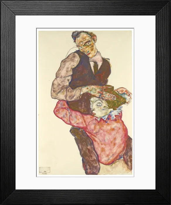 Framed Print : Two lovers (Self Portrait With Wally), 1914-1915. Artist: Schiele, Egon (1890-1918) Framed Print : Two lovers (Self Portrait With Wally), 1914-1915. Artist: Schiele, Egon (1890-1918)