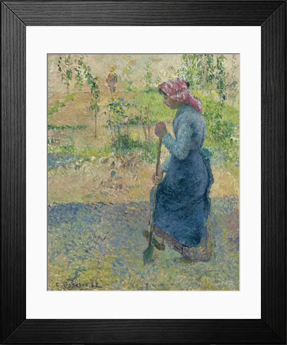 Framed Print : Peasant Girl Laboring, 1882. Artist: Pissarro, Camille (1830-1903) Framed Print : Peasant Girl Laboring, 1882. Artist: Pissarro, Camille (1830-1903)