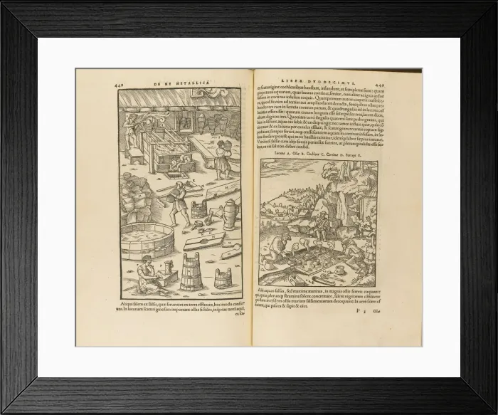 Framed Print : Illustration from De re metallica libri XII by Georgius Agricola, 1556. Artist: Anonymous Framed Print : Illustration from De re metallica libri XII by Georgius Agricola, 1556. Artist: Anonymous