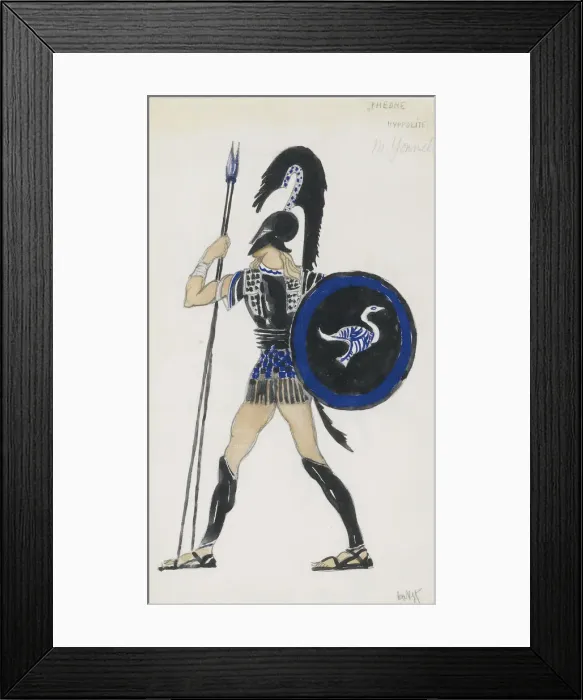 Framed Print : Hippolyte. Costume design for the Ballet Phedre, ca 1923. Artist: Bakst, Leon (1866-1924) Framed Print : Hippolyte. Costume design for the Ballet Phedre, ca 1923. Artist: Bakst, Leon (1866-1924)