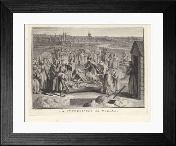 Framed Print : Funeral in Russia, 1732. Artist: Picart, Bernard (1673?1733) Framed Print : Funeral in Russia, 1732. Artist: Picart, Bernard (1673?1733)