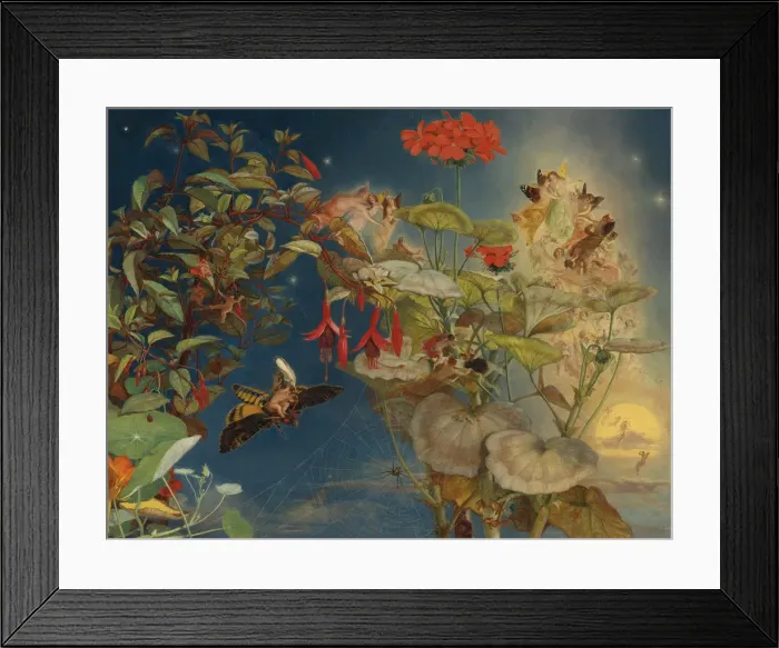 Framed Print : Midsummer Nights Fairies. Artist: Naish, John George (1824-1905) Framed Print : Midsummer Nights Fairies. Artist: Naish, John George (1824-1905)