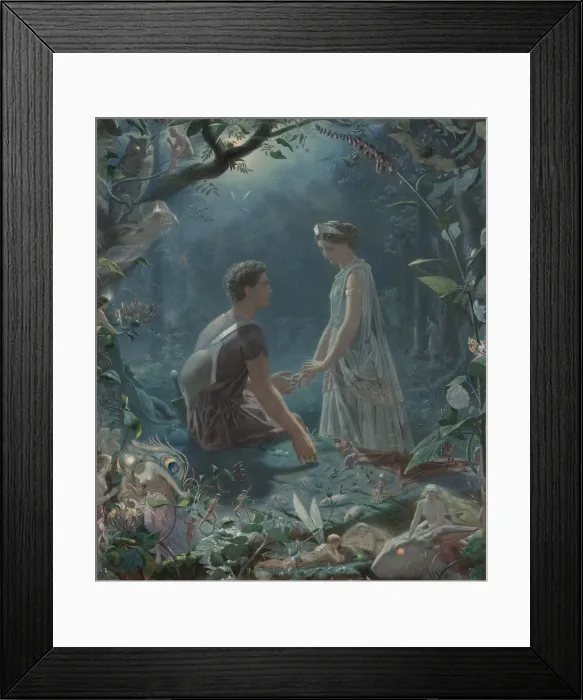 Framed Print : Hermia and Lysander. A Midsummer Nights Dream, 1870. Artist: Simmons, John (1823-1876) Framed Print : Hermia and Lysander. A Midsummer Nights Dream, 1870. Artist: Simmons, John (1823-1876)