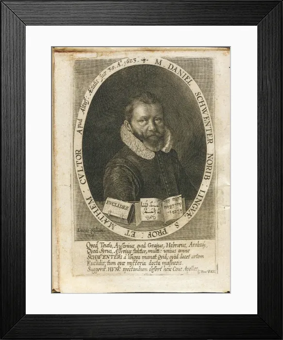 Framed Print : Portrait of Daniel Schwenter (1585-1636). Artist: Kilian, Lucas (1579-1637) Framed Print : Portrait of Daniel Schwenter (1585-1636). Artist: Kilian, Lucas (1579-1637)
