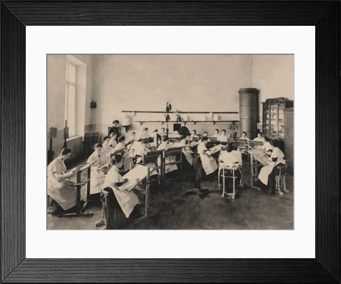 Framed Print : Pupils of the Smolny Institute for Noble Maidens at a painting lesson, 1889. Artist: Anonymous