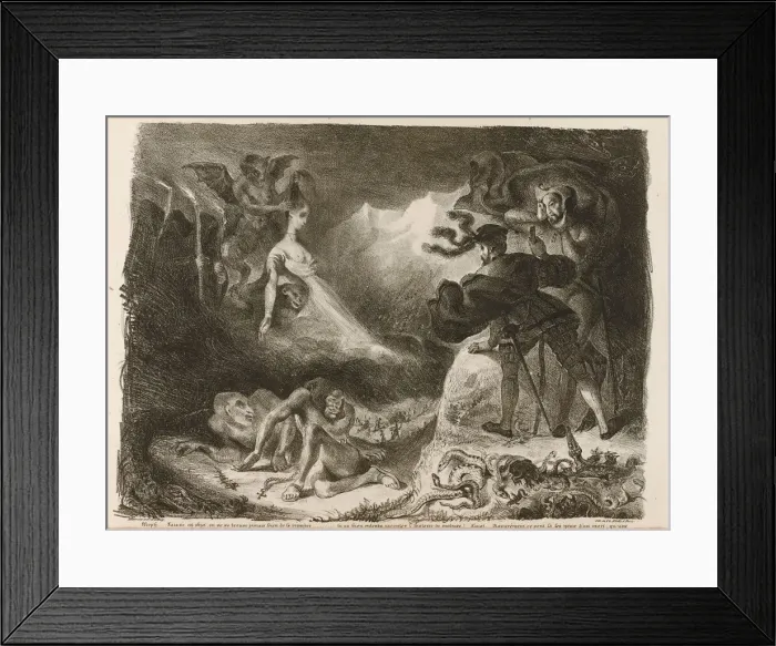 Framed Print : Illustration to Goethes Faust, 1828. Artist: Delacroix, Eugene (1798-1863) Framed Print : Illustration to Goethes Faust, 1828. Artist: Delacroix, Eugene (1798-1863)