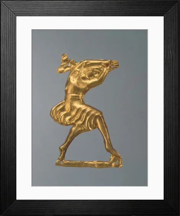 Framed Print : Gold plaque in the form of a dancing woman, 330-300 BC. Artist: Ancient jewelry Framed Print : Gold plaque in the form of a dancing woman, 330-300 BC. Artist: Ancient jewelry
