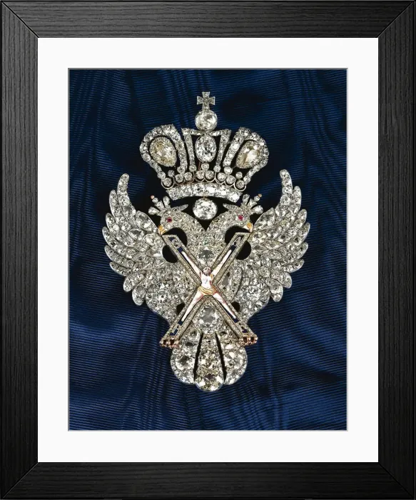 Framed Print : Badge of the Order of St. Andrew the Apostle the First-Called, c. 1800. Artist: Orders, decorations and medals Framed Print : Badge of the Order of St. Andrew the Apostle the First-Called, c. 1800. Artist: Orders, decorations and medals