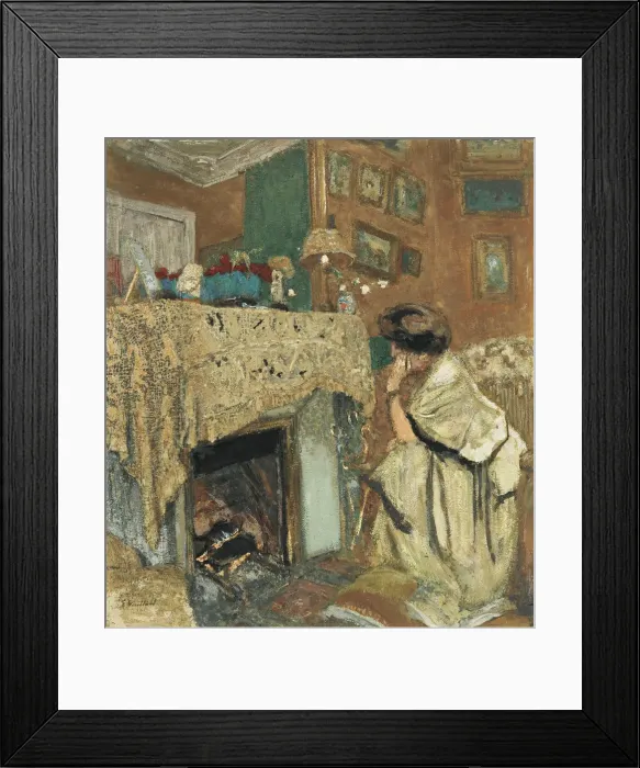Framed Print : Madame Hessel by the fireplace, 1917-1918. Artist: Vuillard, Edouard (1868-1940) Framed Print : Madame Hessel by the fireplace, 1917-1918. Artist: Vuillard, Edouard (1868-1940)