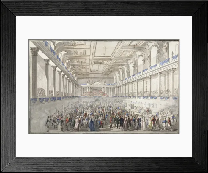 Framed Print : Redoute pare during the Congress of Vienna on October 9, 1814, c. 1815. Artist: Hoechle, Johann Nepomuk (1790-1835) Framed Print : Redoute pare during the Congress of Vienna on October 9, 1814, c. 1815. Artist: Hoechle, Johann Nepomuk (1790-1835)