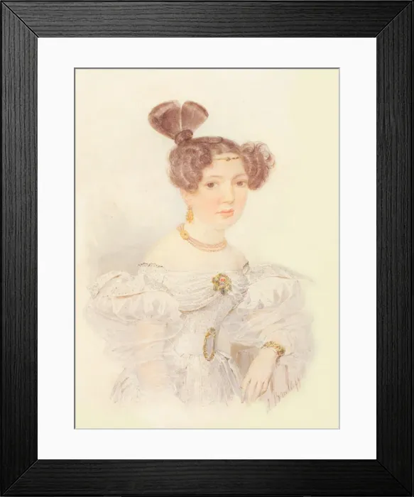 Framed Print : Portrait of Yekaterina Ivanovna Zagryazhskaya (1779-1842). Artist: Briullov, Alexander Pavlovich (1798-1877) Framed Print : Portrait of Yekaterina Ivanovna Zagryazhskaya (1779-1842). Artist: Briullov, Alexander Pavlovich (1798-1877)