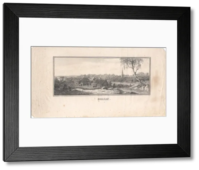 Framed Print : View of Tartu, 1800. Artist: Anonymous Framed Print : View of Tartu, 1800. Artist: Anonymous