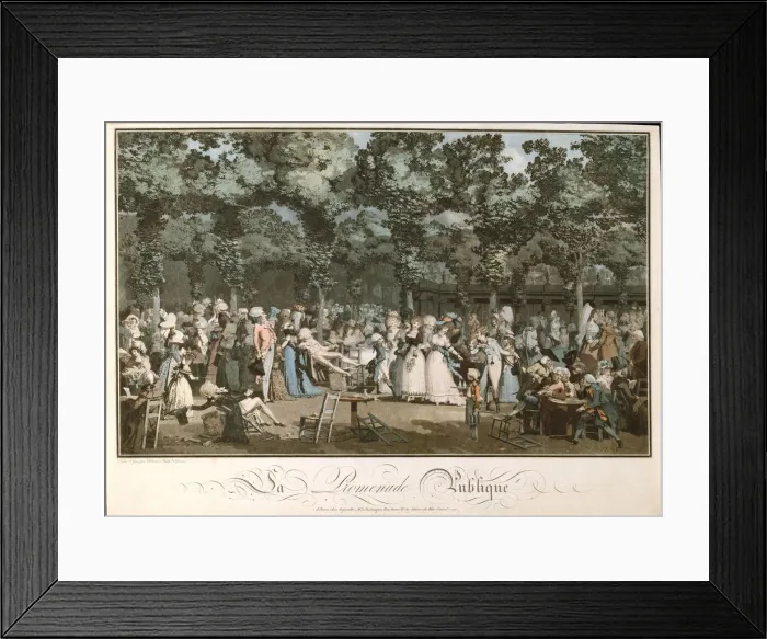 Framed Print : The Public Promenade, 1792. Artist: Debucourt, Philibert-Louis (1755-1832) Framed Print : The Public Promenade, 1792. Artist: Debucourt, Philibert-Louis (1755-1832)